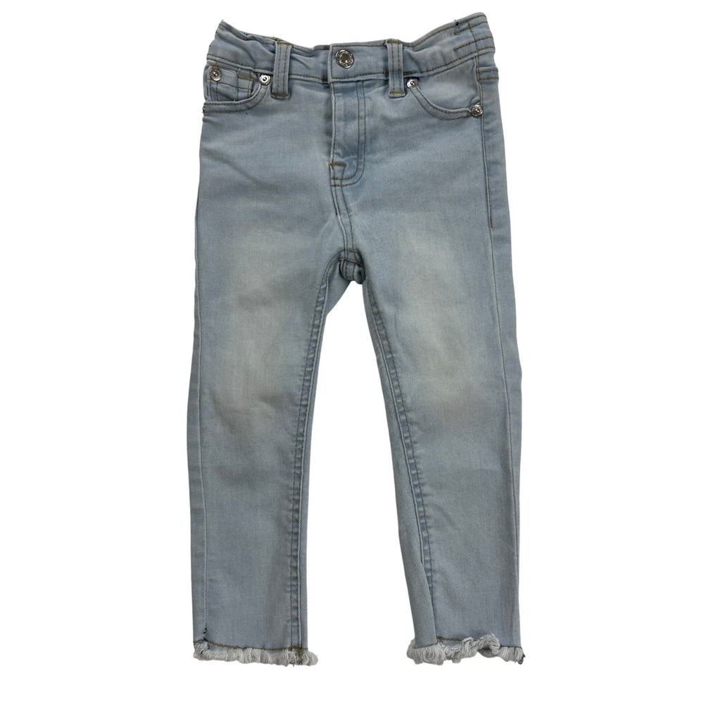 7 For All Mankind Toddler Jeans 24M Stretch Light Wash‎ Denim Frayed Hem